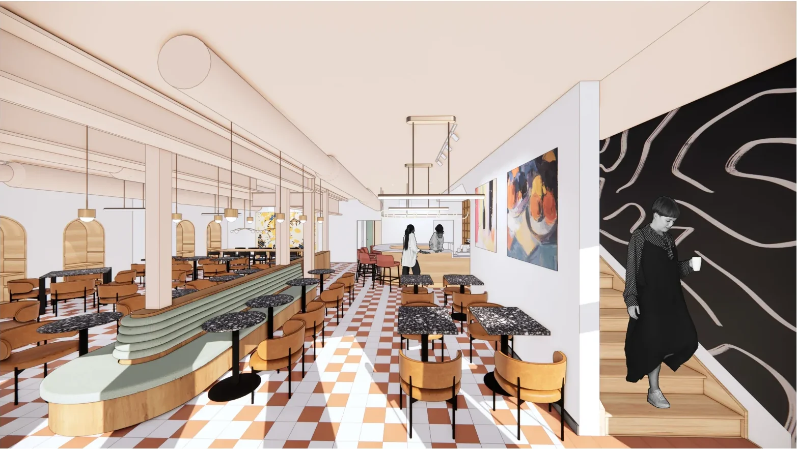ArtPlay retail and café rendering