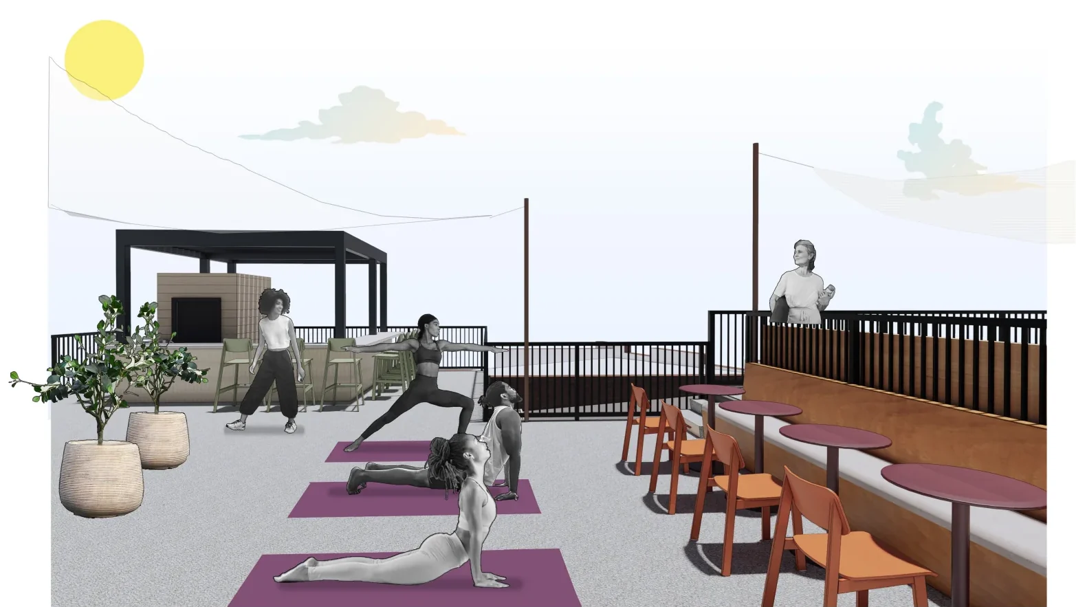 Rendering of planned 6 Degrees rooftop programming